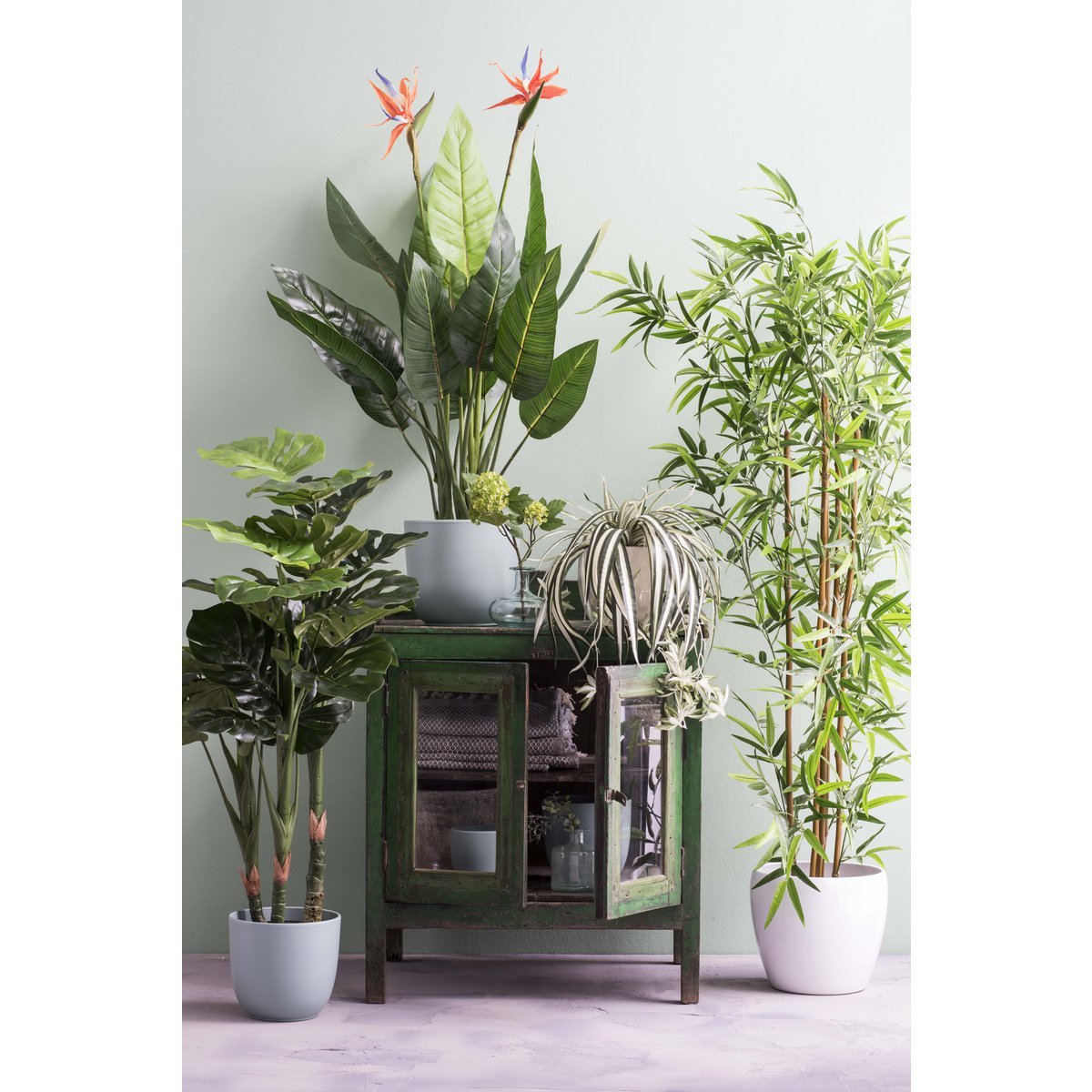 Strelitzia Kunstplant - H110 x Ø60 cm - Groen