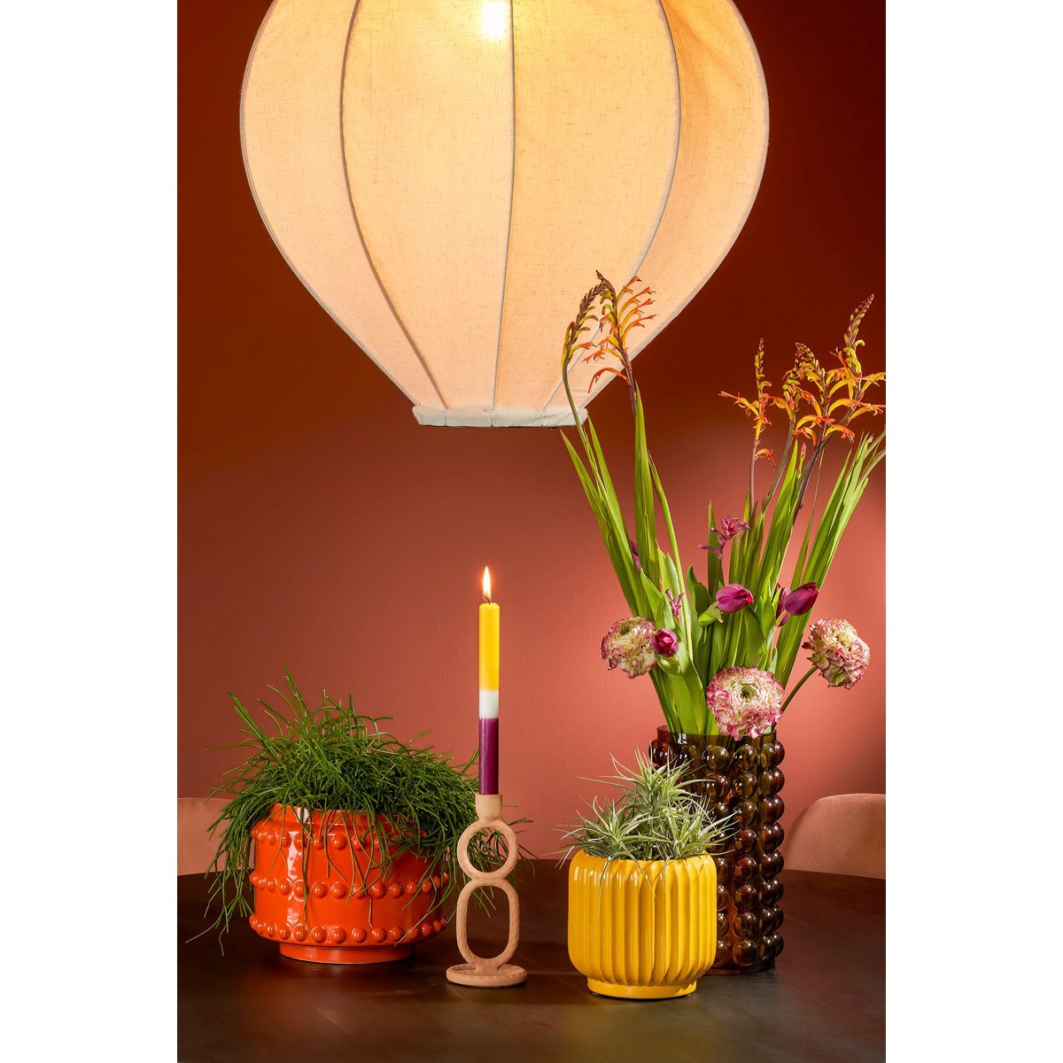 Dip-dye Dinerkaars - Set van 2 - H25 cm - Geel