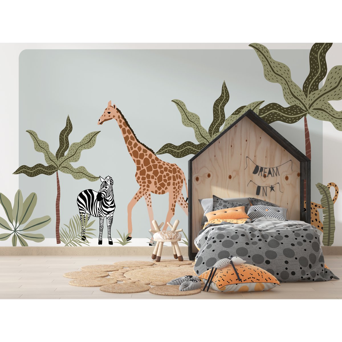 Behang kinderkamer Safari Animals