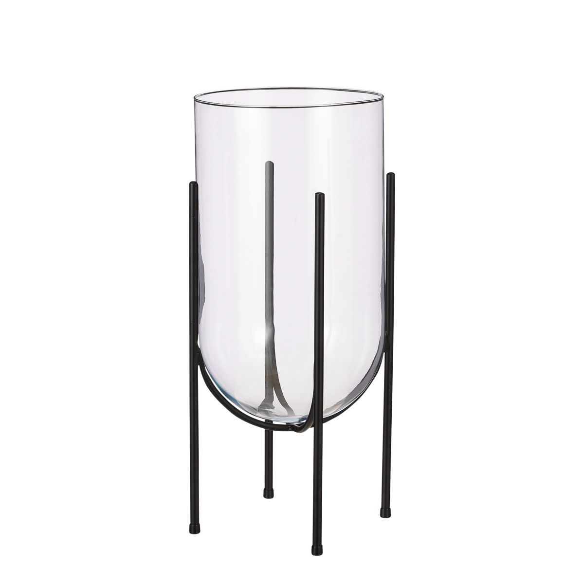 Jamey Vaas op Standaard - H50 x Ø24 cm - Transparant, Zwart