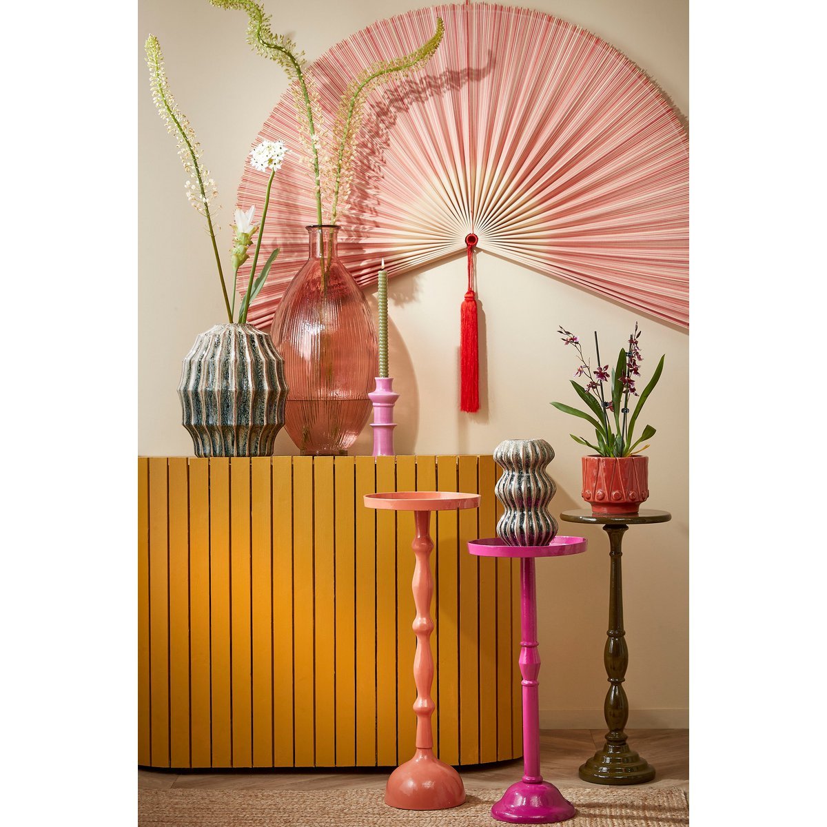 Duco Bijzettafel - H66 x Ø25 cm - FSC 100% - Gerecycled Aluminium - Oranje