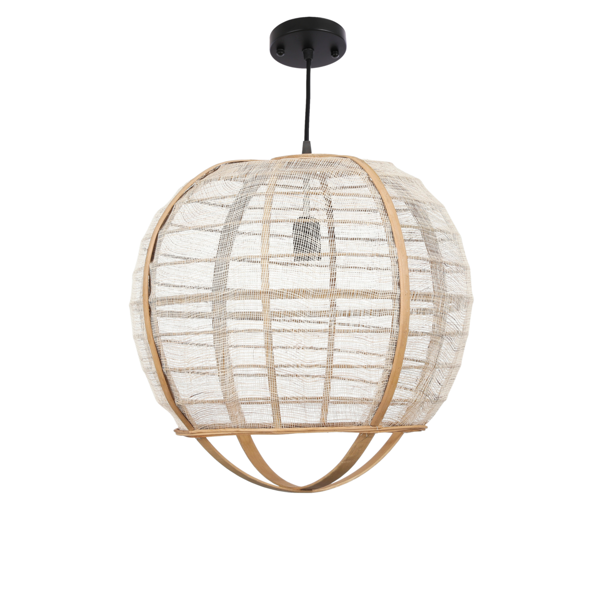 Pella Hanglamp - H44 x Ø45 cm - Linnen - Beige