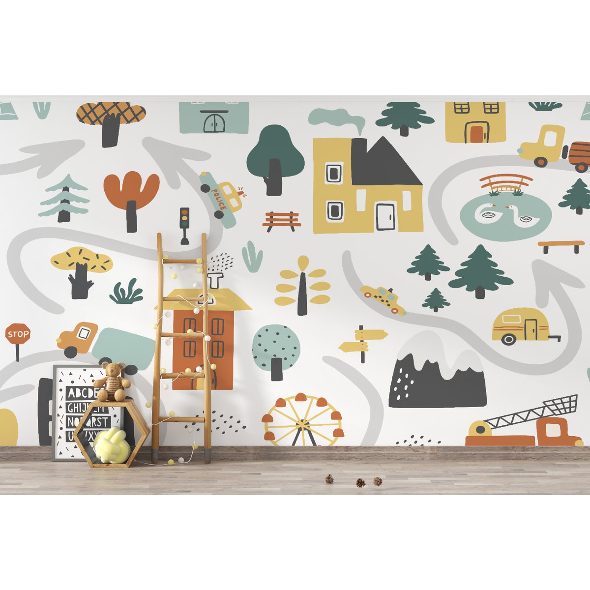 Behang kinderkamer | Little Town | Arrow