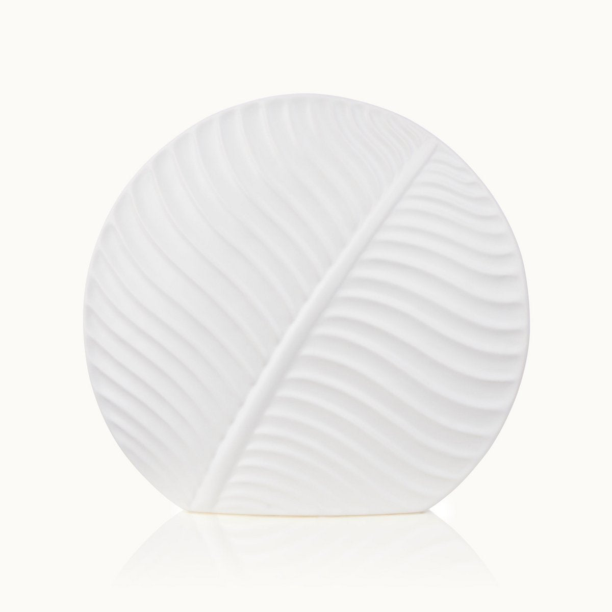 Vase Leaf White-L
