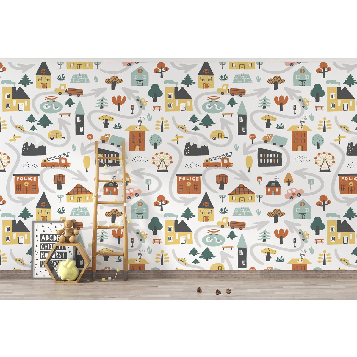Behang kinderkamer | Little Town | Arrow