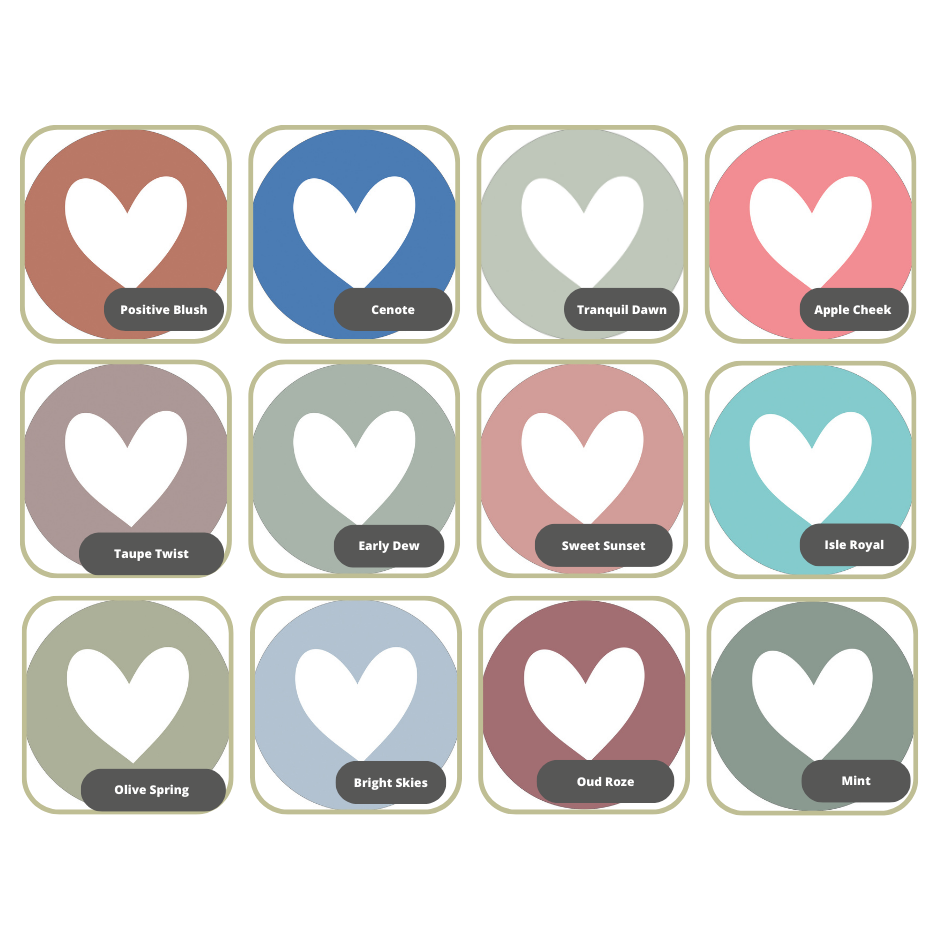Muurcirkel | Hartjes | Diverse kleuren cirkel | 40/50/60/80 cm