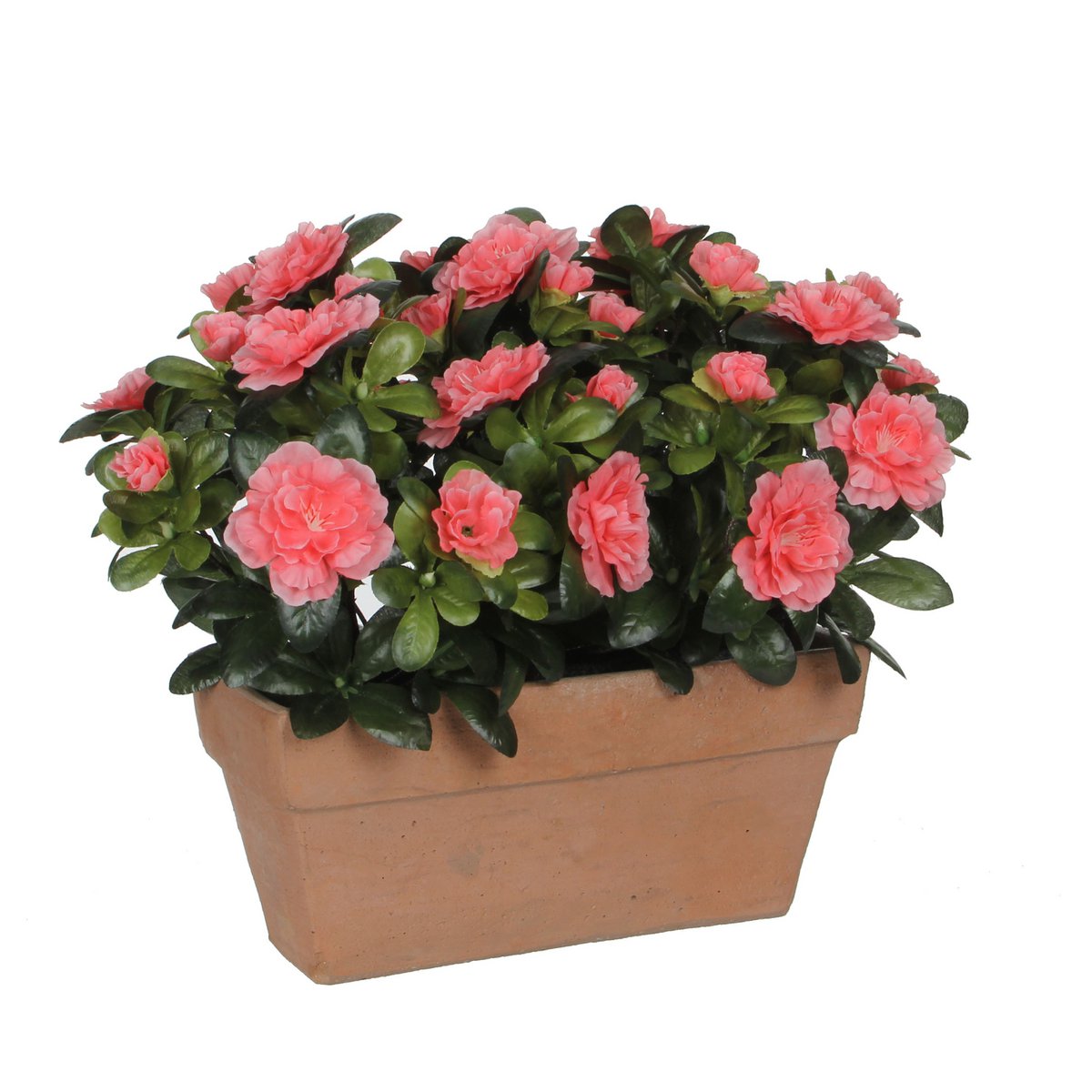 Azalea Kunstplant in Balkonbak Slate - L29 x B13 x H27 cm - Perzik