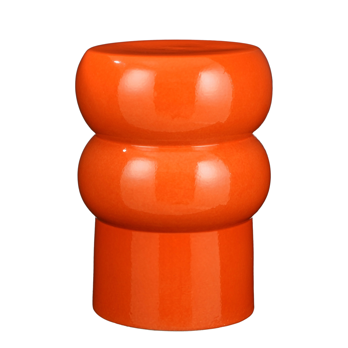 Vendi Bijzettafel - H44 x Ø32 cm - Keramiek - Oranje
