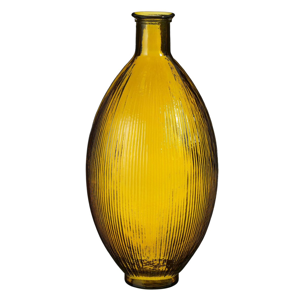 Firenza Fles Vaas - H59 x Ø29 cm - Gerecycled Glas - Oker
