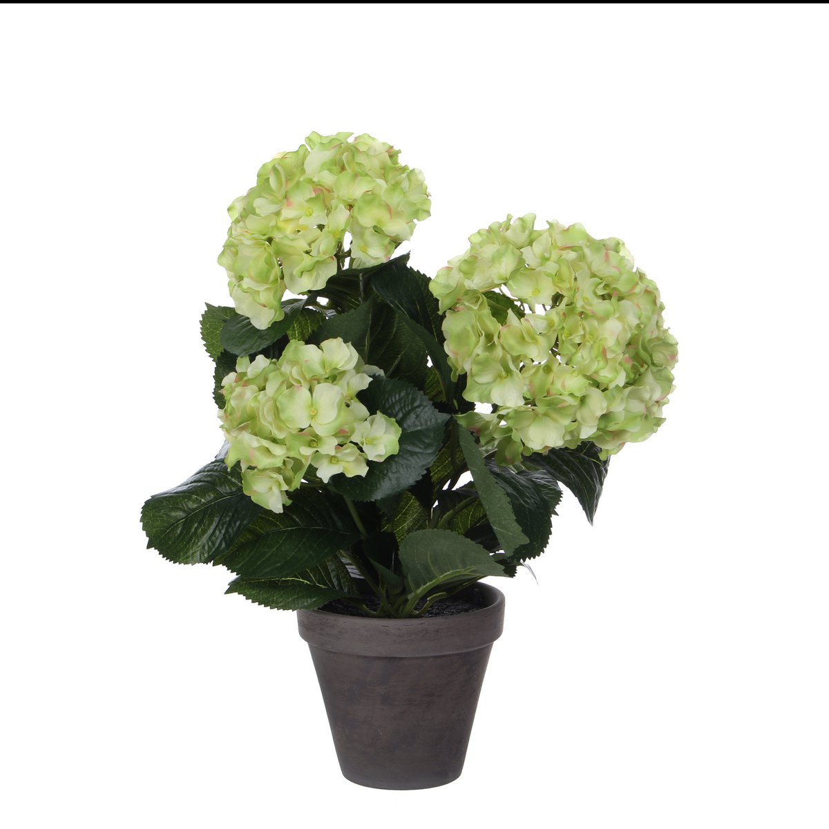 Hortensia Kunstplant in Bloempot Stan - H40 x Ø35 cm - Groen