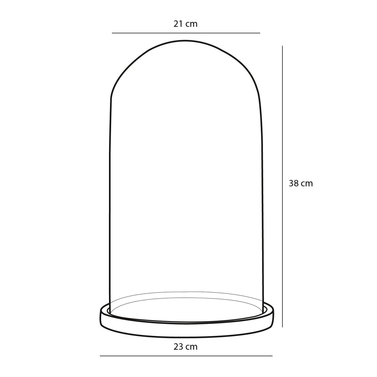 Hella Glazen Stolp - H38 x Ø23 cm - Transparant, Wit