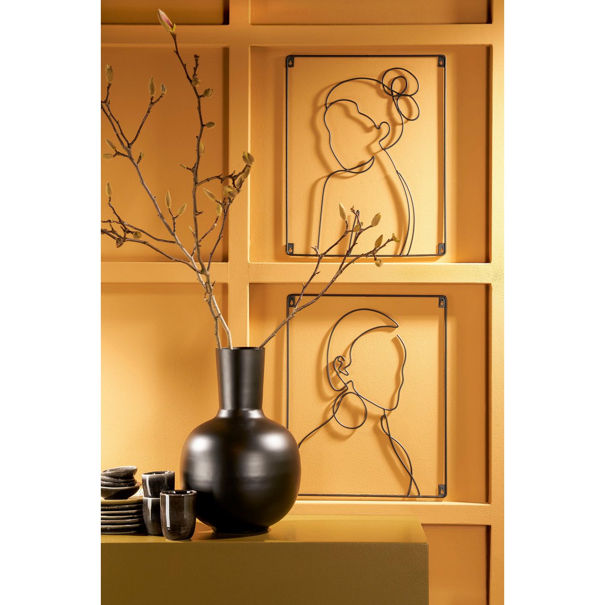 Shade Muurdecoratie - L40 x H50 cm - Metaal - Zwart