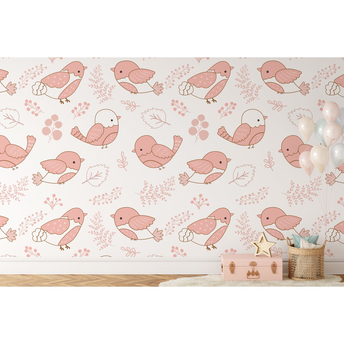 Behang kinderkamer | Vogels - Lichte kopie
