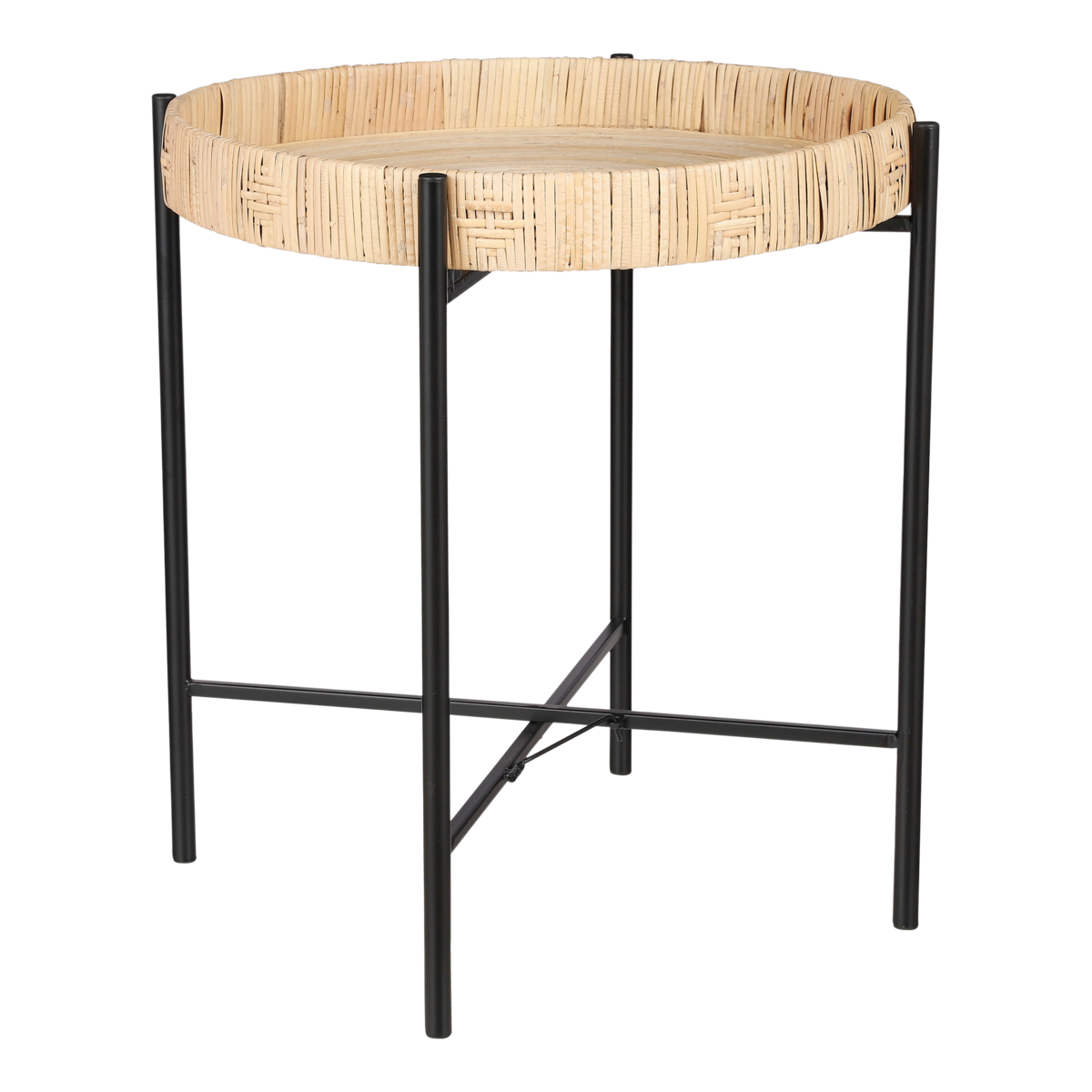 Kaj Bijzettafel - H51 x Ø45 cm - Rotan - Bruin