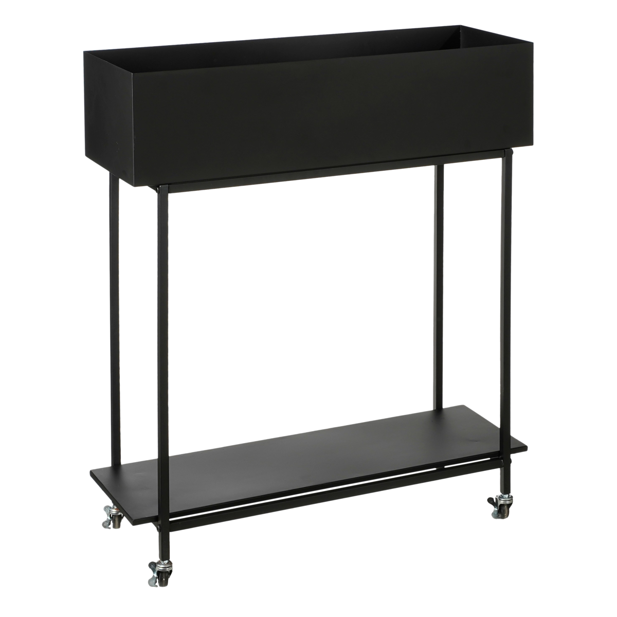 Greenrax Plantenstandaard - L70 x B29 x H94 cm - Metaal - Zwart