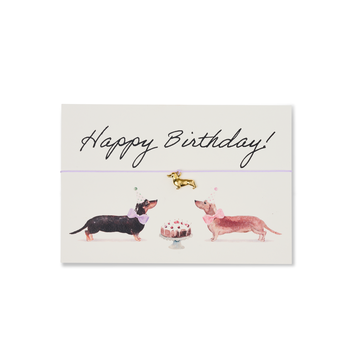 Bracelet card: Happy Birthday Dachshund mixed