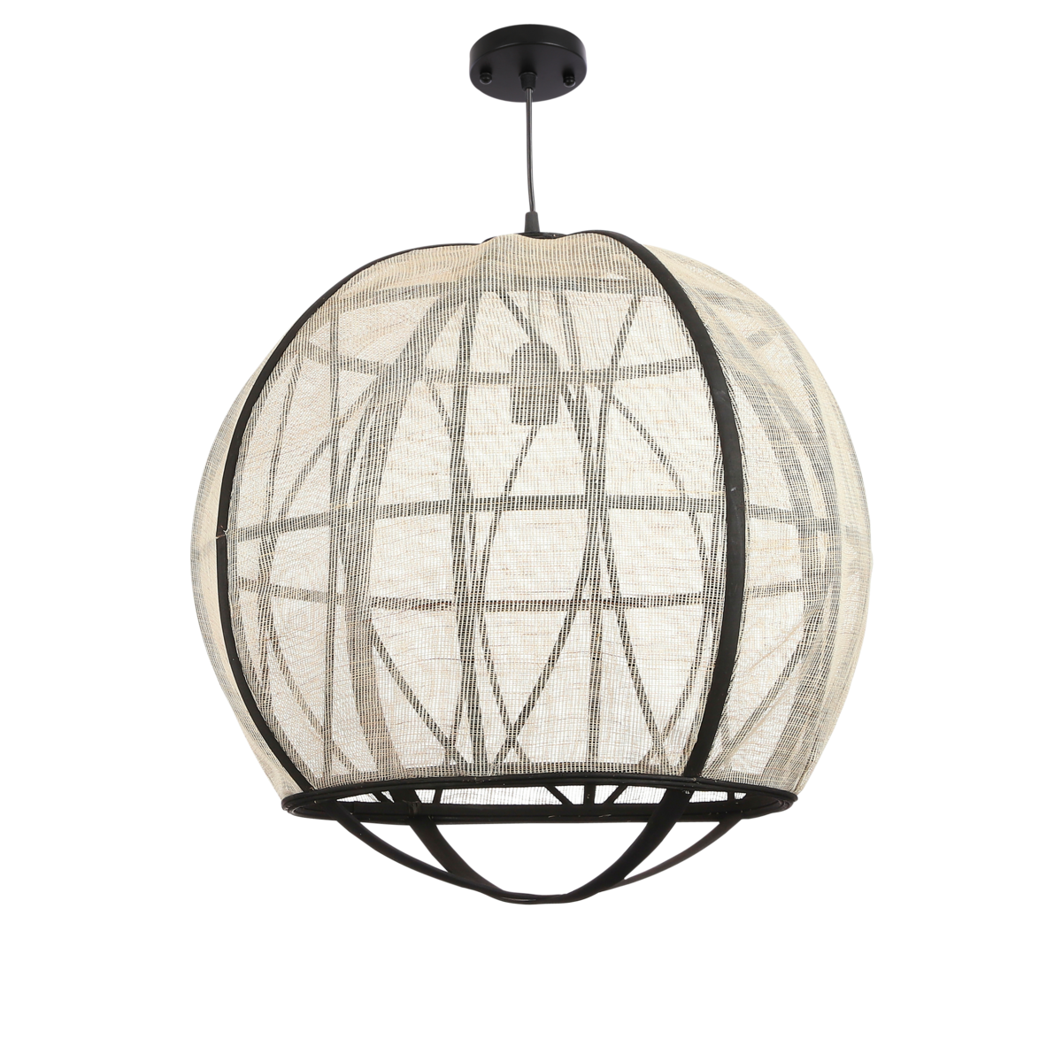 Pella Hanglamp - H50 x Ø51 cm - Linnen - Off White