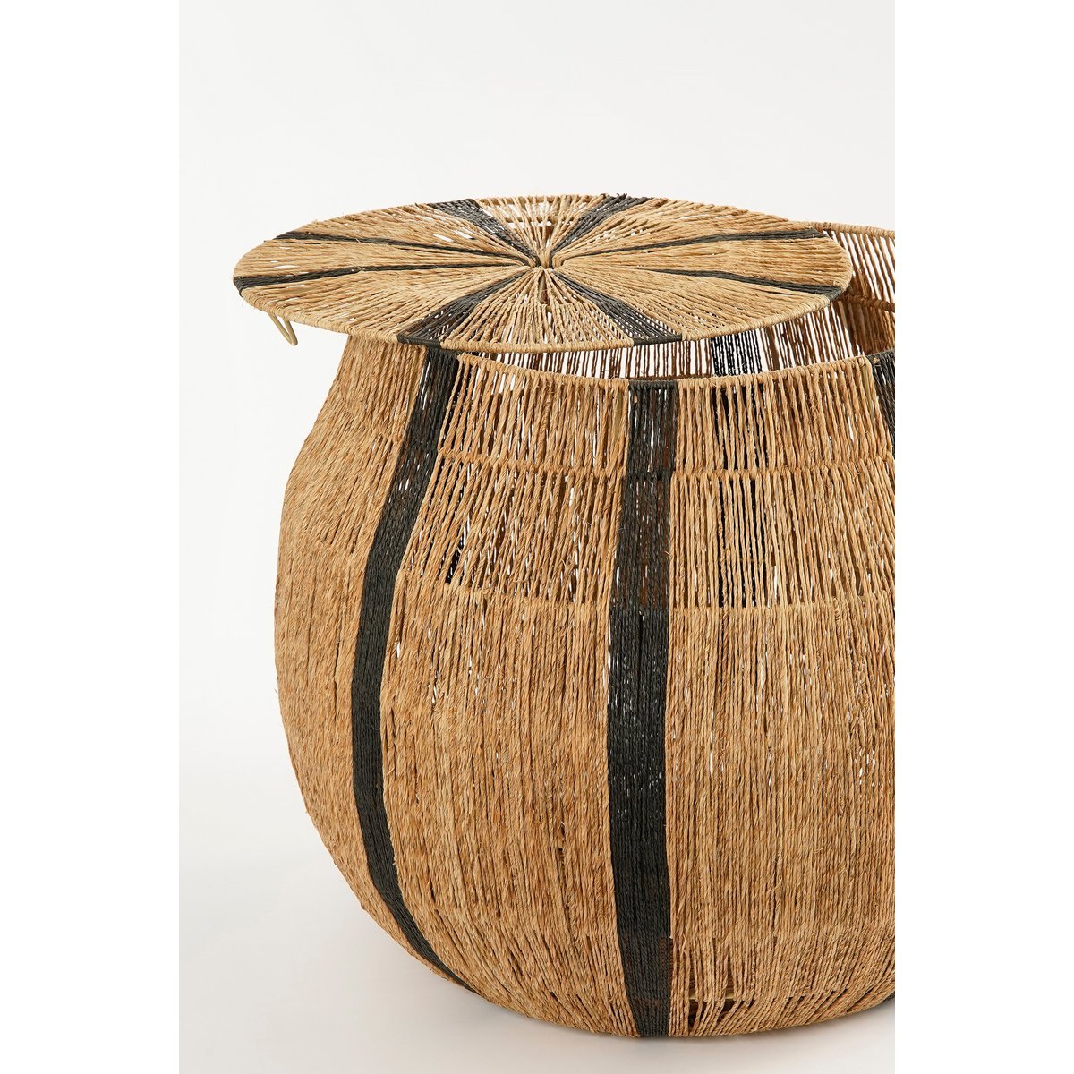 Liliano Mand - Set van 2 - H48 x Ø50 cm - Jute - Zwart