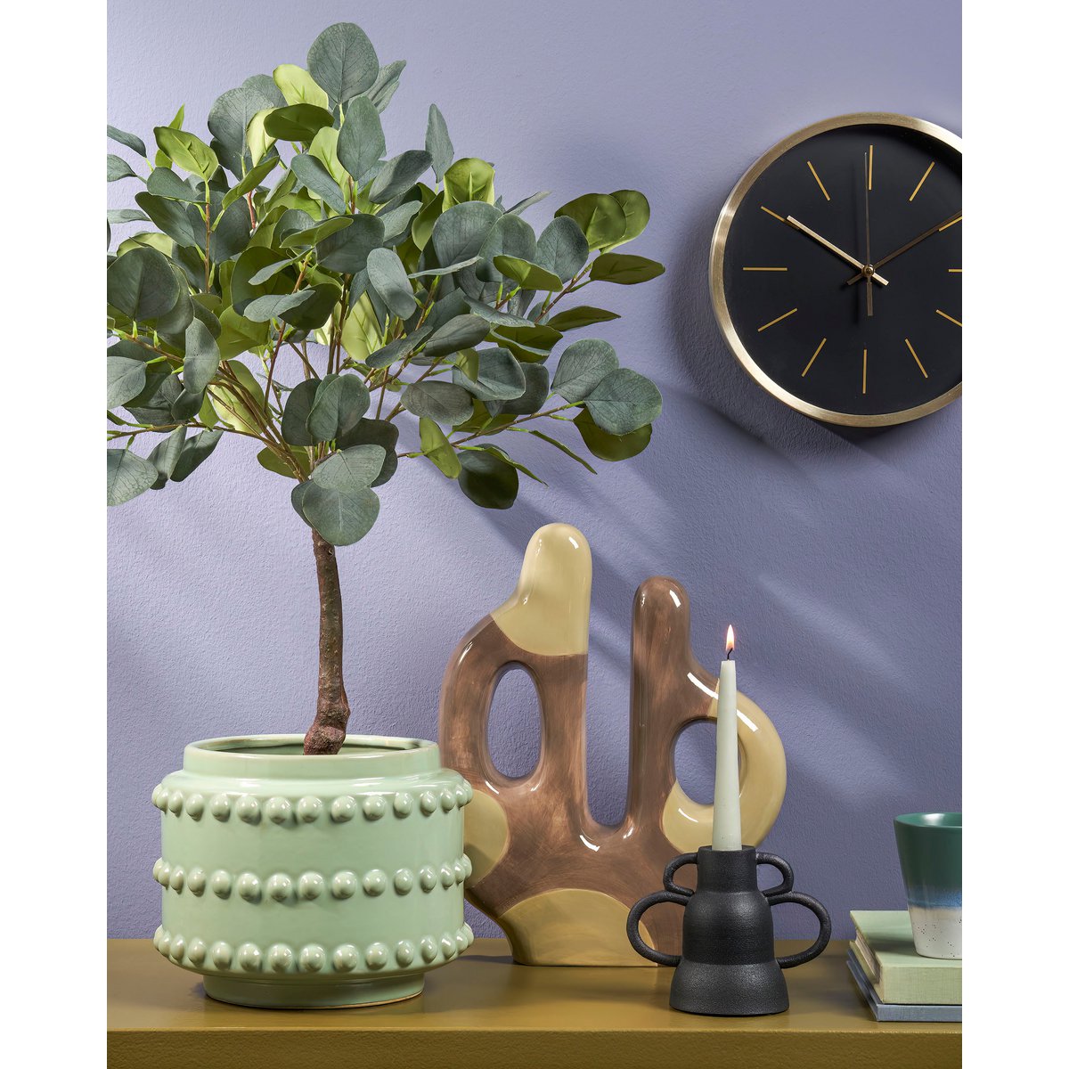Eucalyptus Kunstplant in Bloempot - H75 x Ø15 cm - Groen