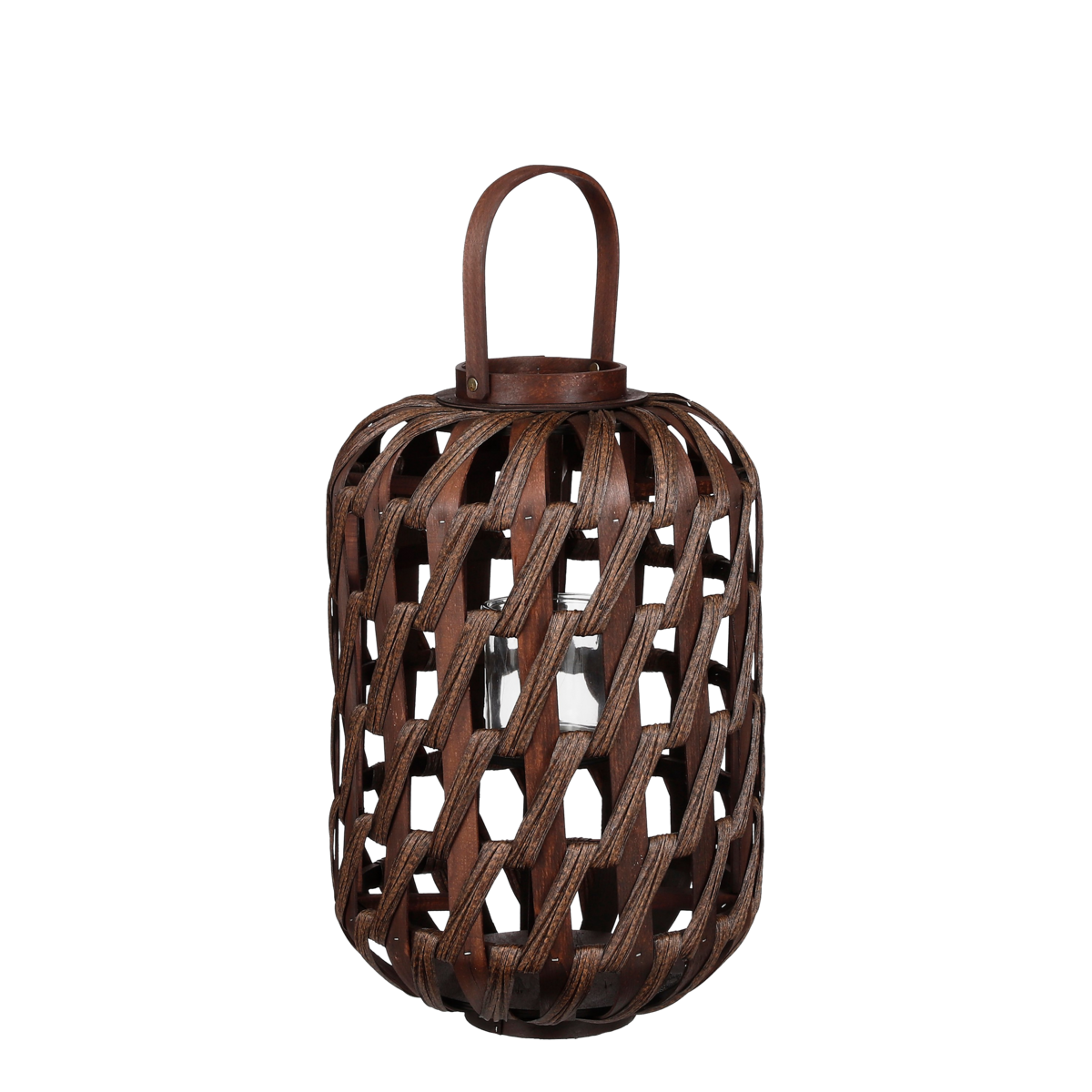 Helios Windlicht - H49 x Ø31 cm - Gerecycled Polyester - Donkerbruin