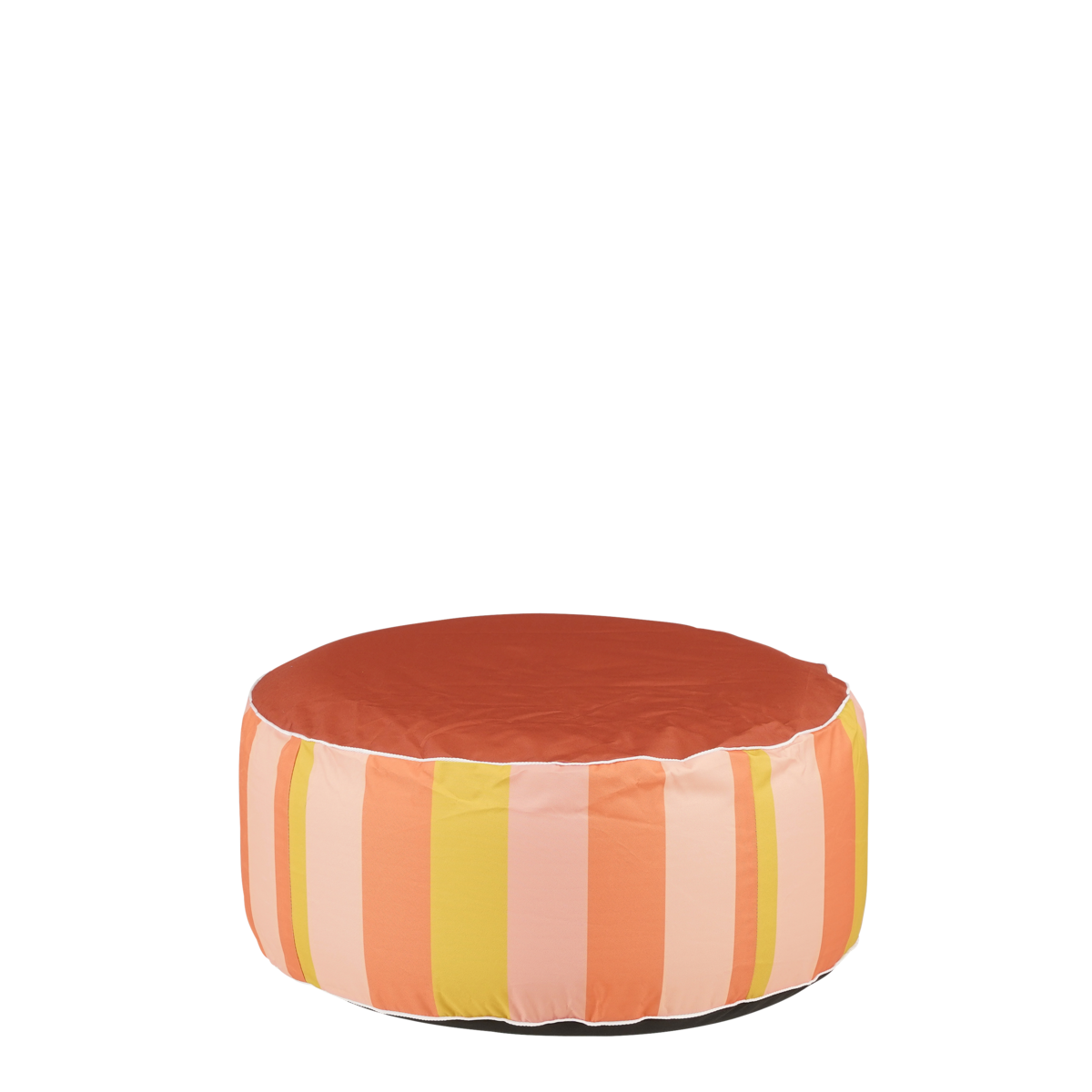 Novia Opblaasbare Poef Gestreept - H23 x Ø53 cm - Oranje