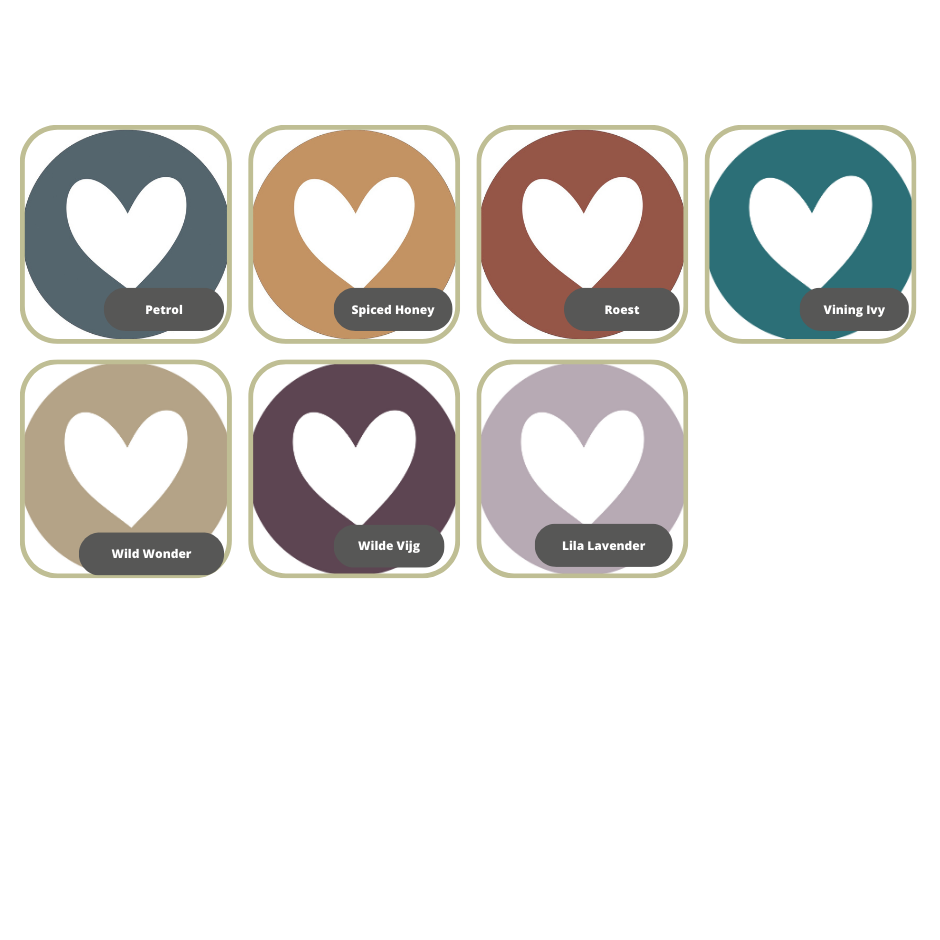 Muurcirkel | Hartjes | Diverse kleuren cirkel | 40/50/60/80 cm