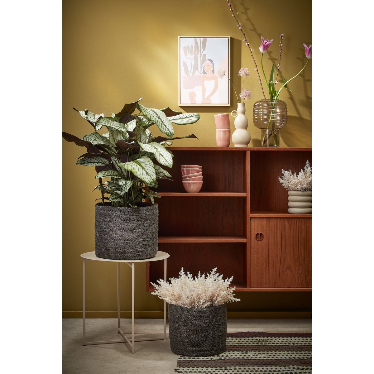 Atlantic Plantenmand - Set van 2 - H26 x Ø30 cm - Grijs