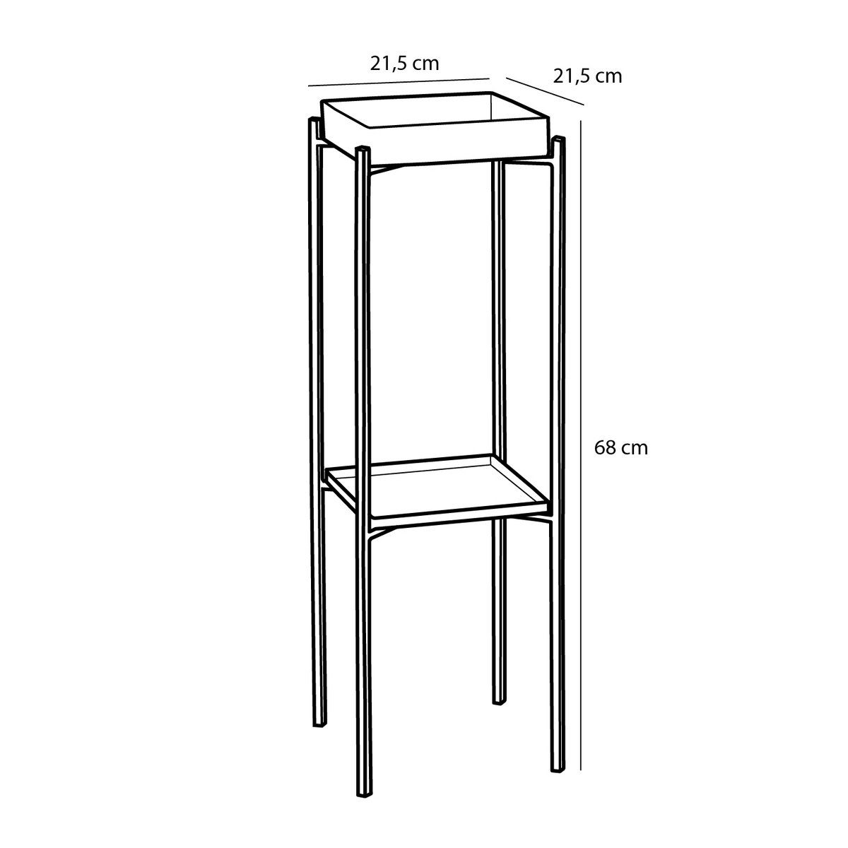 Dacia Plantenstandaard - L21,5 x B21,5 x H68 cm - Metaal - Groen