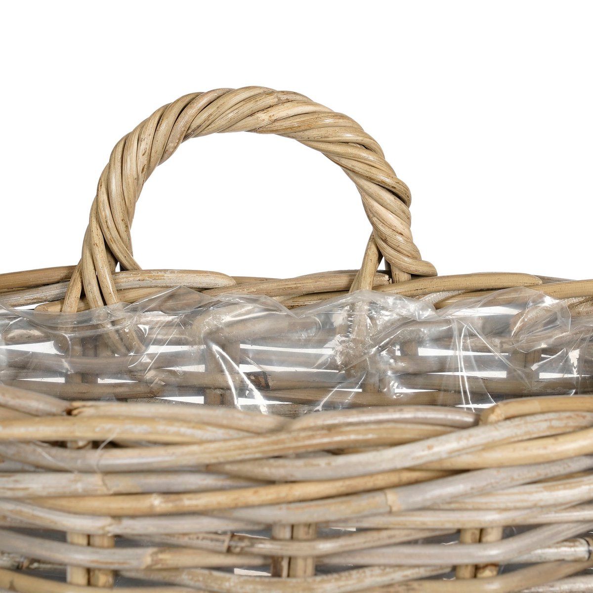 Marcia Plantenmand Muurhanger voor Buiten - Set van 2 - L38 x B26 x H26 cm - Rotan - Grijs