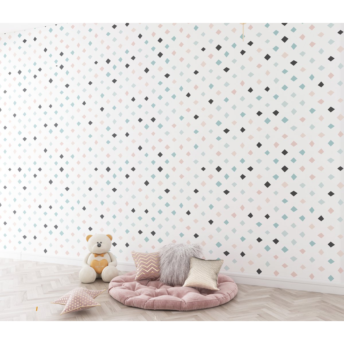 Behang kinderkamer Scandi - Wiebertjes | Mint Roze