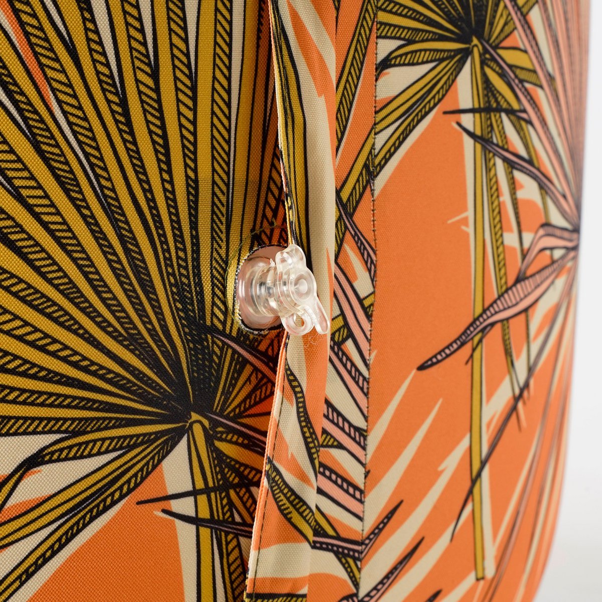 Nuno Opblaasbare Poef met Palm Bladeren - H37 x Ø80 cm - Oranje