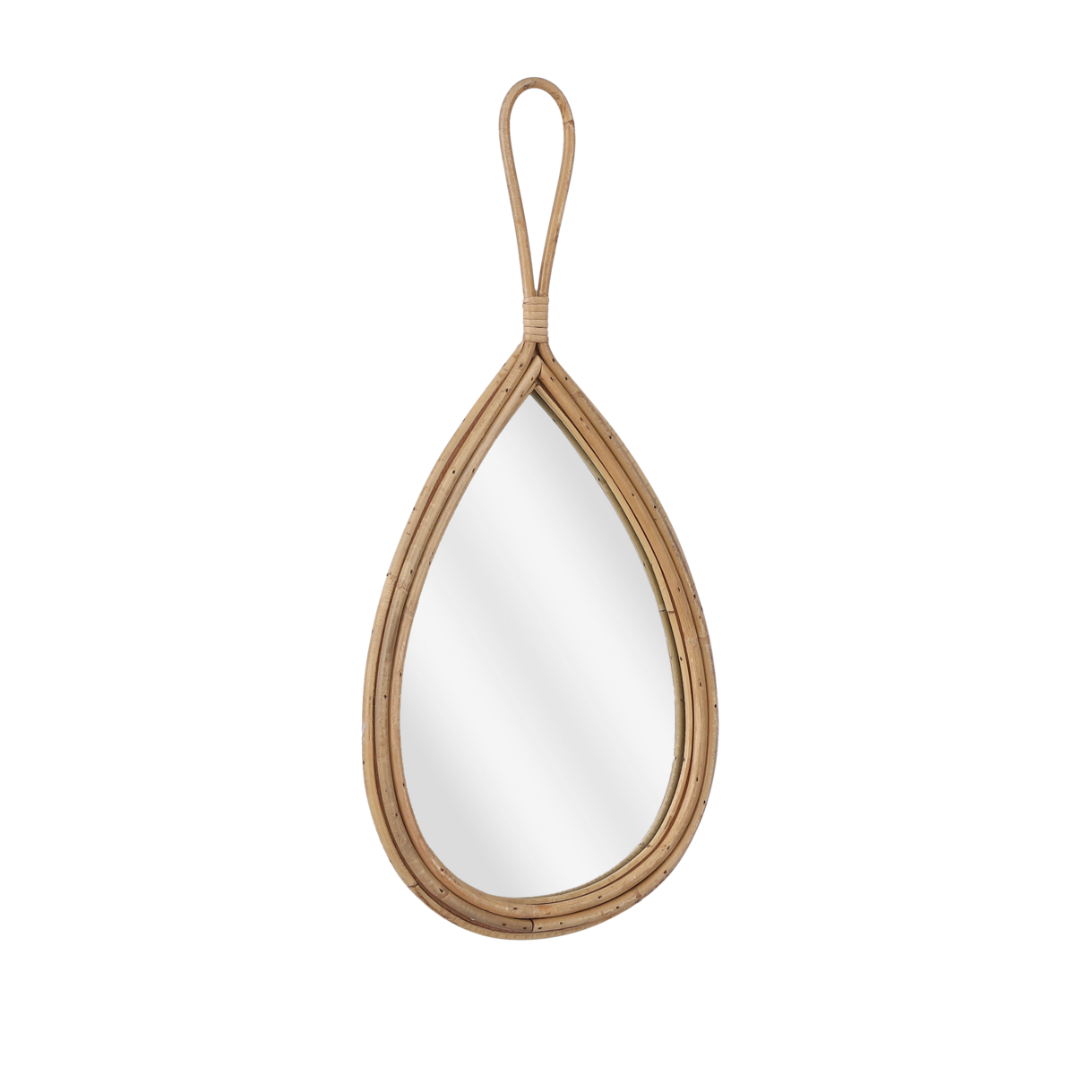 Rainier Wandspiegel - L28 x H59 cm - Rotan - Bruin