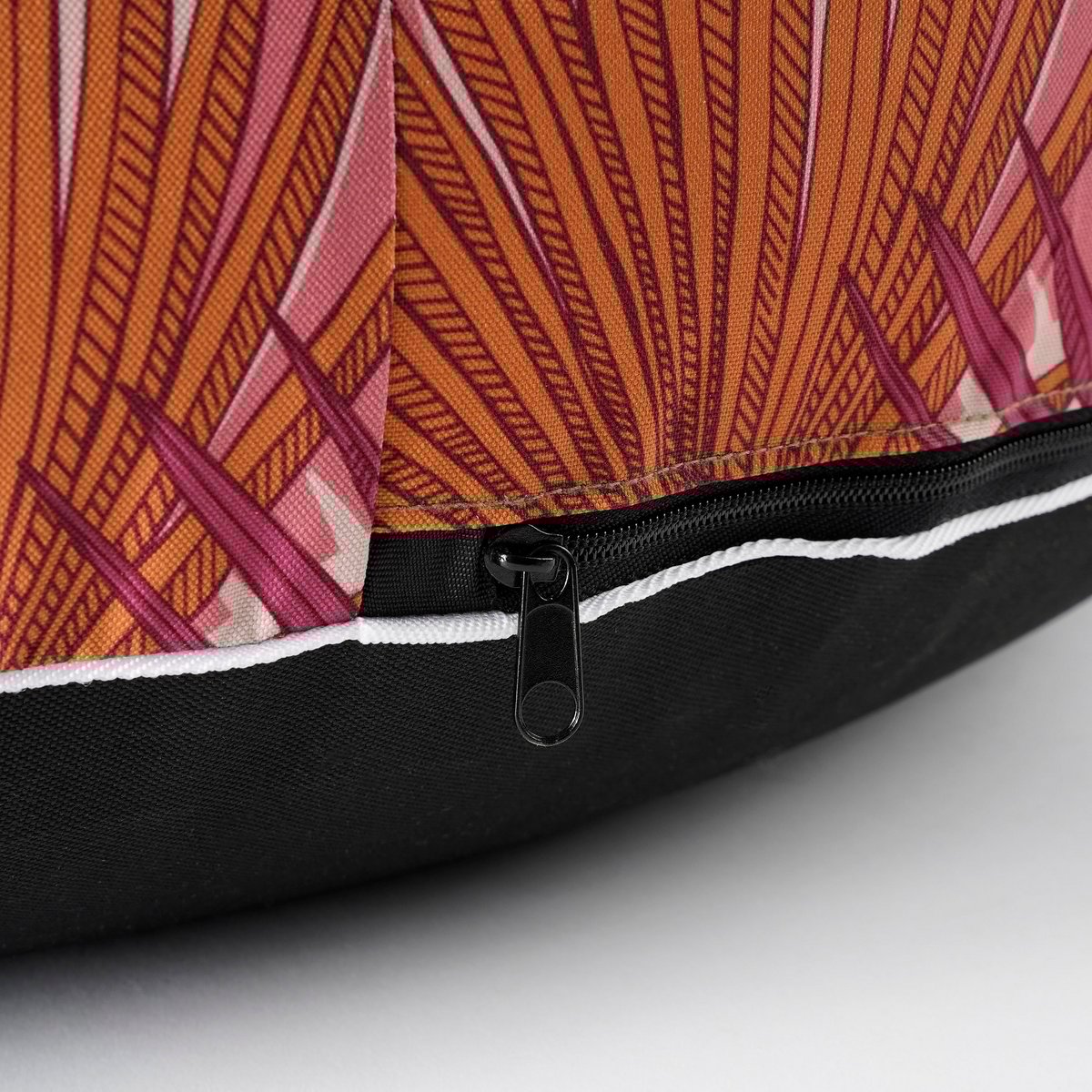 Nuno Opblaasbare Poef met Palm Bladeren - H37 x Ø80 cm - Paars