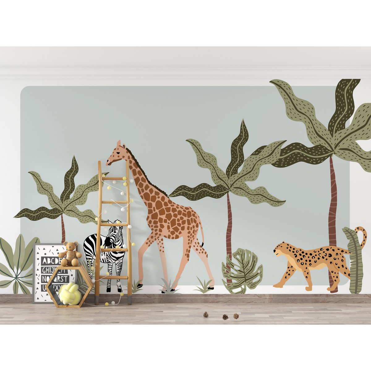 Behang kinderkamer Safari Animals