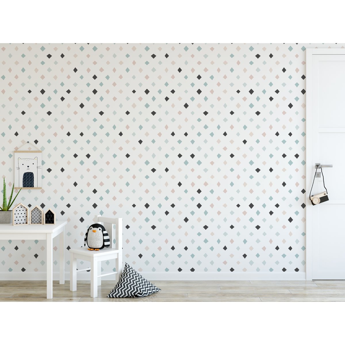 Behang kinderkamer Scandi - Wiebertjes | Mint Roze