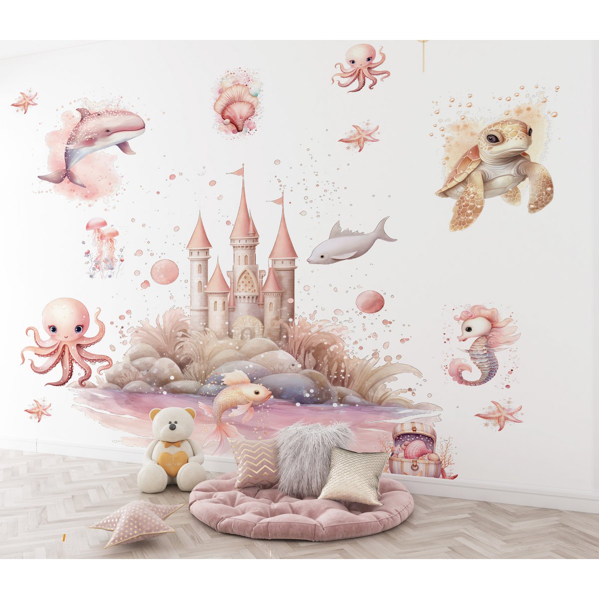 Behang kinderkamer | Mermaids | Zeedieren