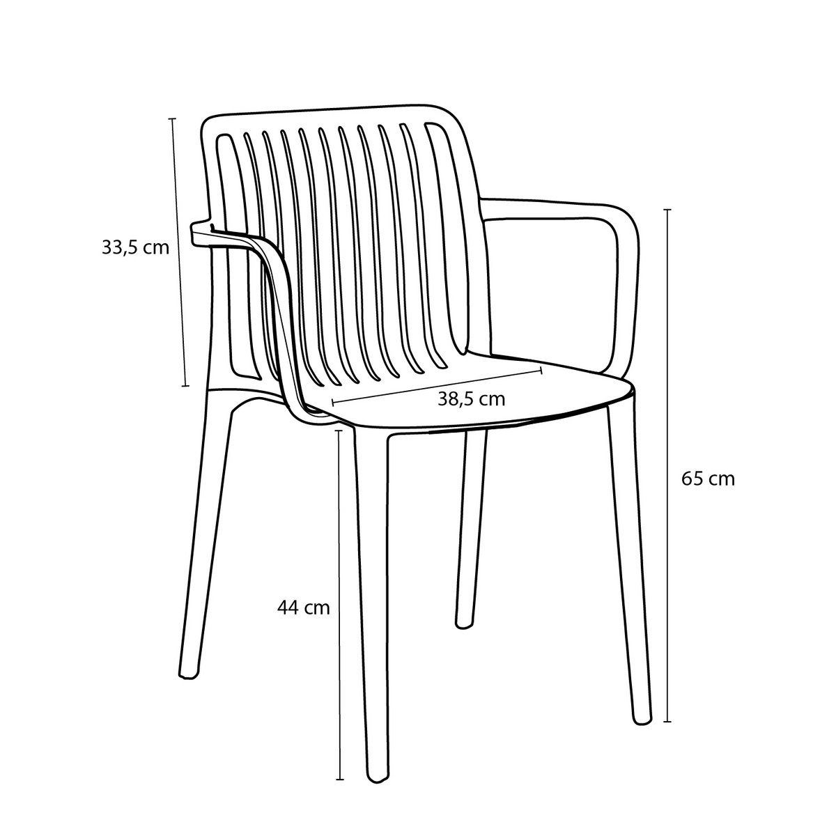 Paloma Tuinstoel - L53 x B53 x H78 cm - Polypropyleen - Groen