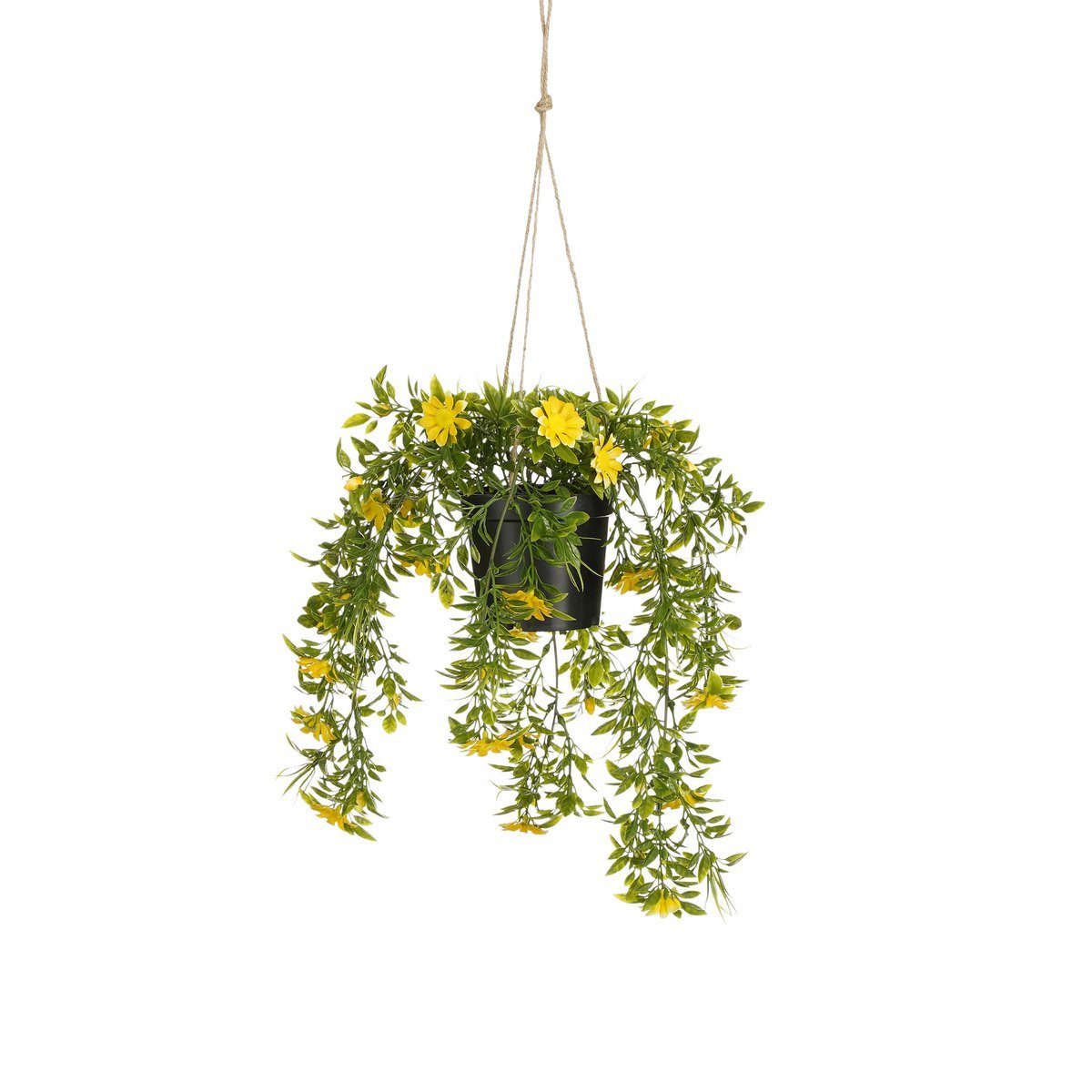 Margriet Kunst Hangplant in Bloempot - H31 x Ø22 cm - Geel