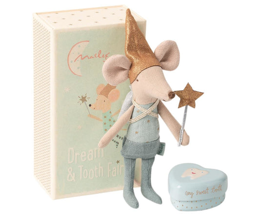 Maileg - Tooth fairy mouse in matchbox - Blue