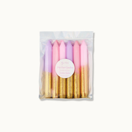 Dip Dye Candles Set: Glitter Golden Barbie