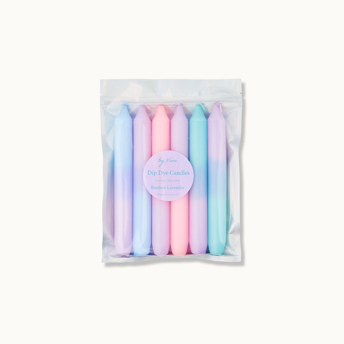 Dip Dye Candles Set: Candy Lavender