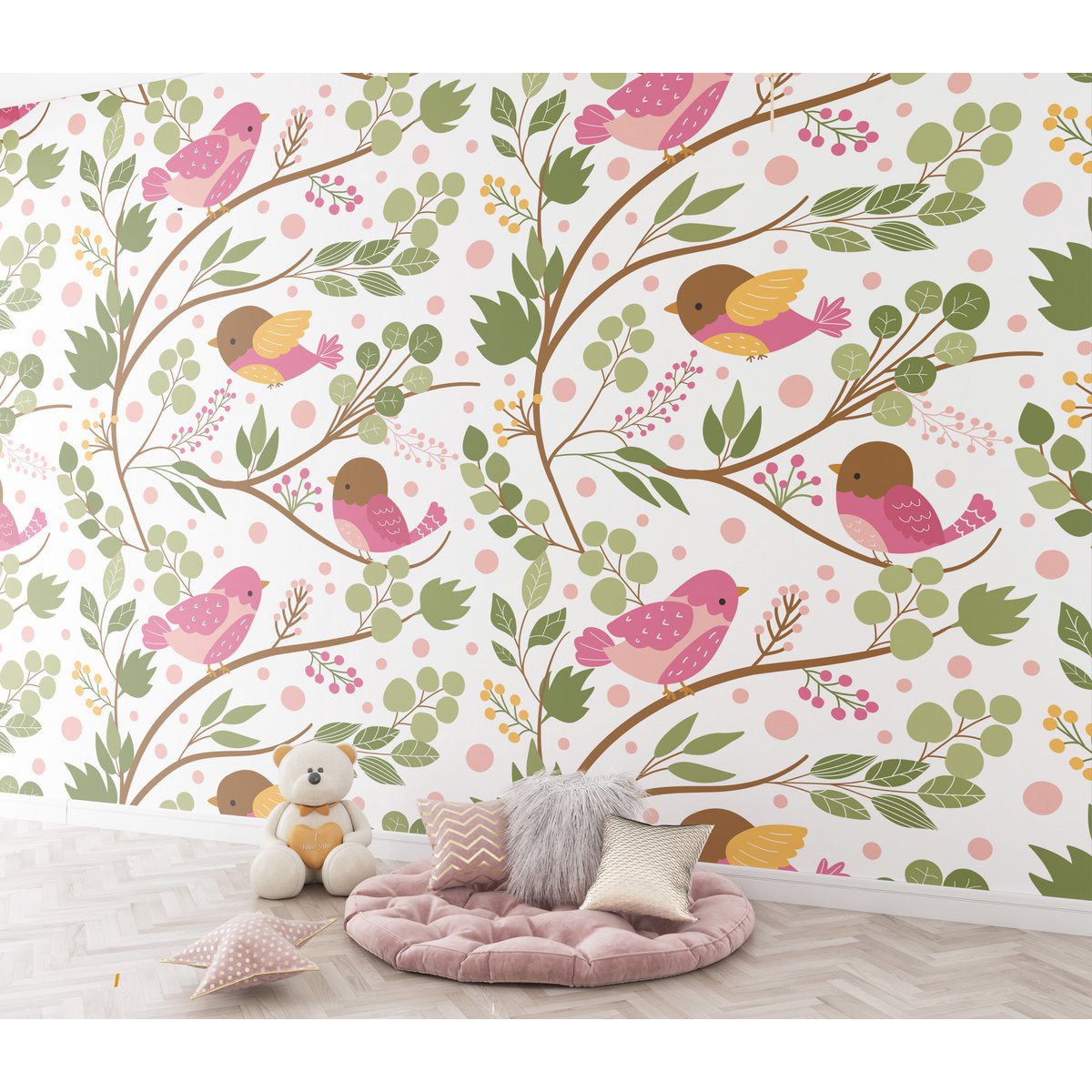 Behang kinderkamer | Birds - Multicolor