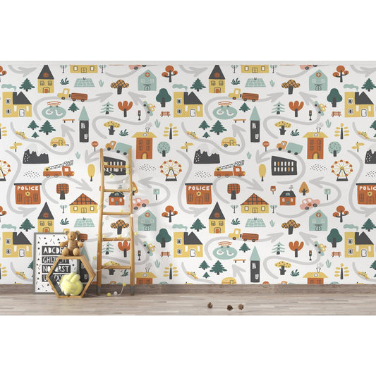 Behang kinderkamer | Little Town | Arrow