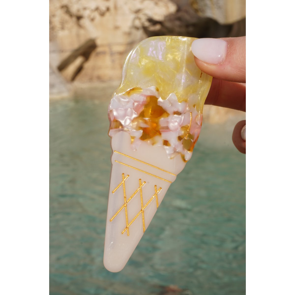 Hair clip Icecream Yellow