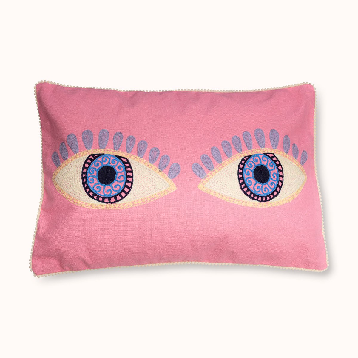 Pink Evil Eyes cushion cover