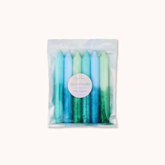 Dip Dye Candles Set: Set Glitter Lagoon