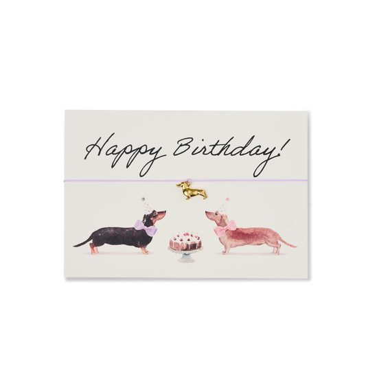 Bracelet card: Happy Birthday Dachshund mixed