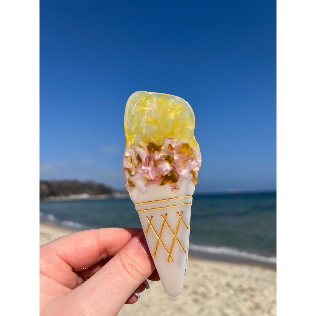 Hair clip Icecream Yellow