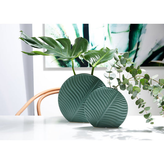 Vase Leaf Green-L