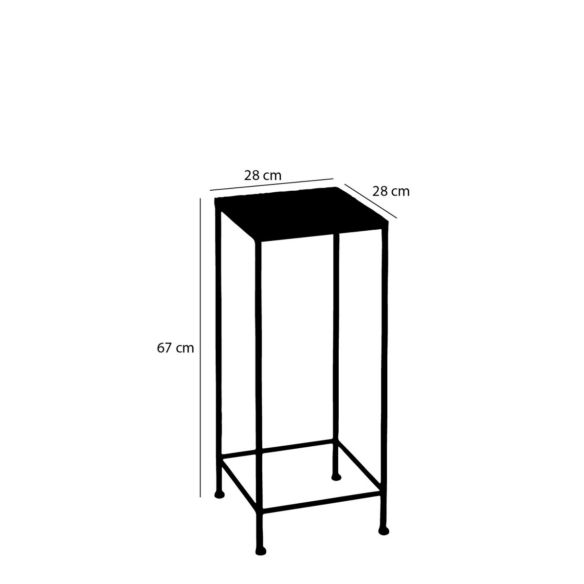 Odile Bijzettafel voor Buiten - Set van 3 - L28 x B28 x H67 cm - Metaal - Bruin, Wit